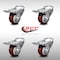 Service Caster 3 Inch SS Maroon Polyurethane Swivel Bolt Hole Caster Set with Total Lock Brake SCC-SSBHTTL20S314-PPUB-MRN-4 - alternate 6